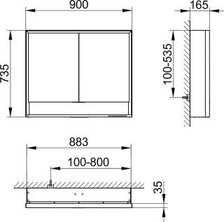 Зеркальный шкаф  для ванны Keuco Royal Lumos 14303171301 90 см